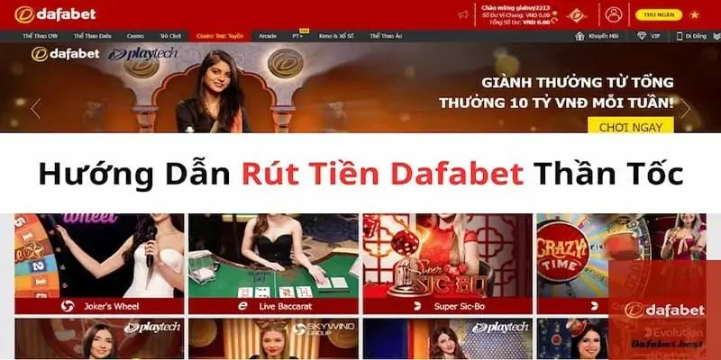 Hướng dẫn rút tiền dafabet